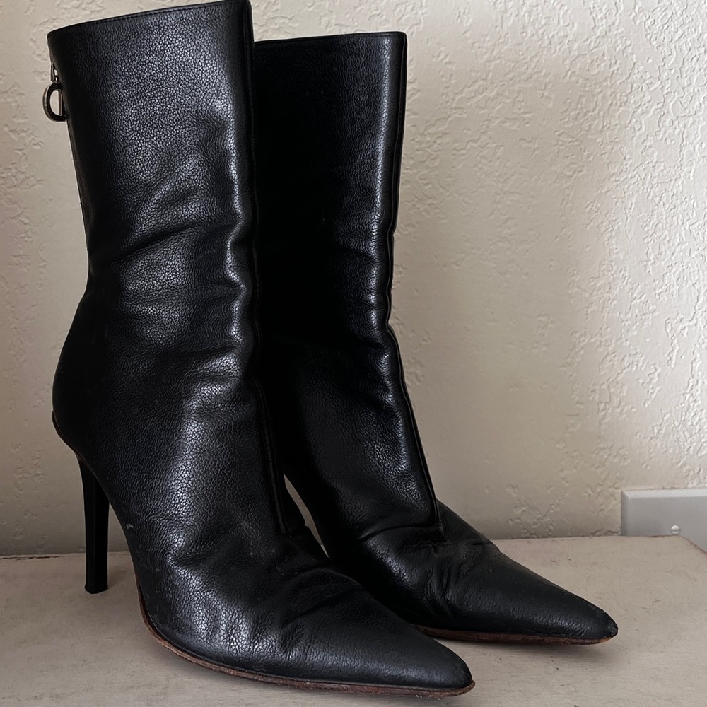 Italian Black Leather Boots - Picture 12 of 14